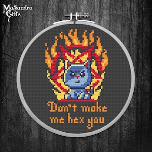 "Kreuzstich ""Hell Cat"" Kreuzstichmuster, Teufel Katze"