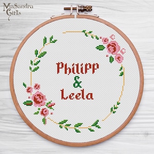 Floral Frame Cross Stitch Pattern: Beginner Border Design (PDF Pattern)