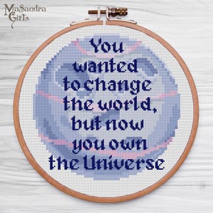 Citação em ponto cruz para homenagem póstuma, presente em memória de alguém que perdeu um ente querido.