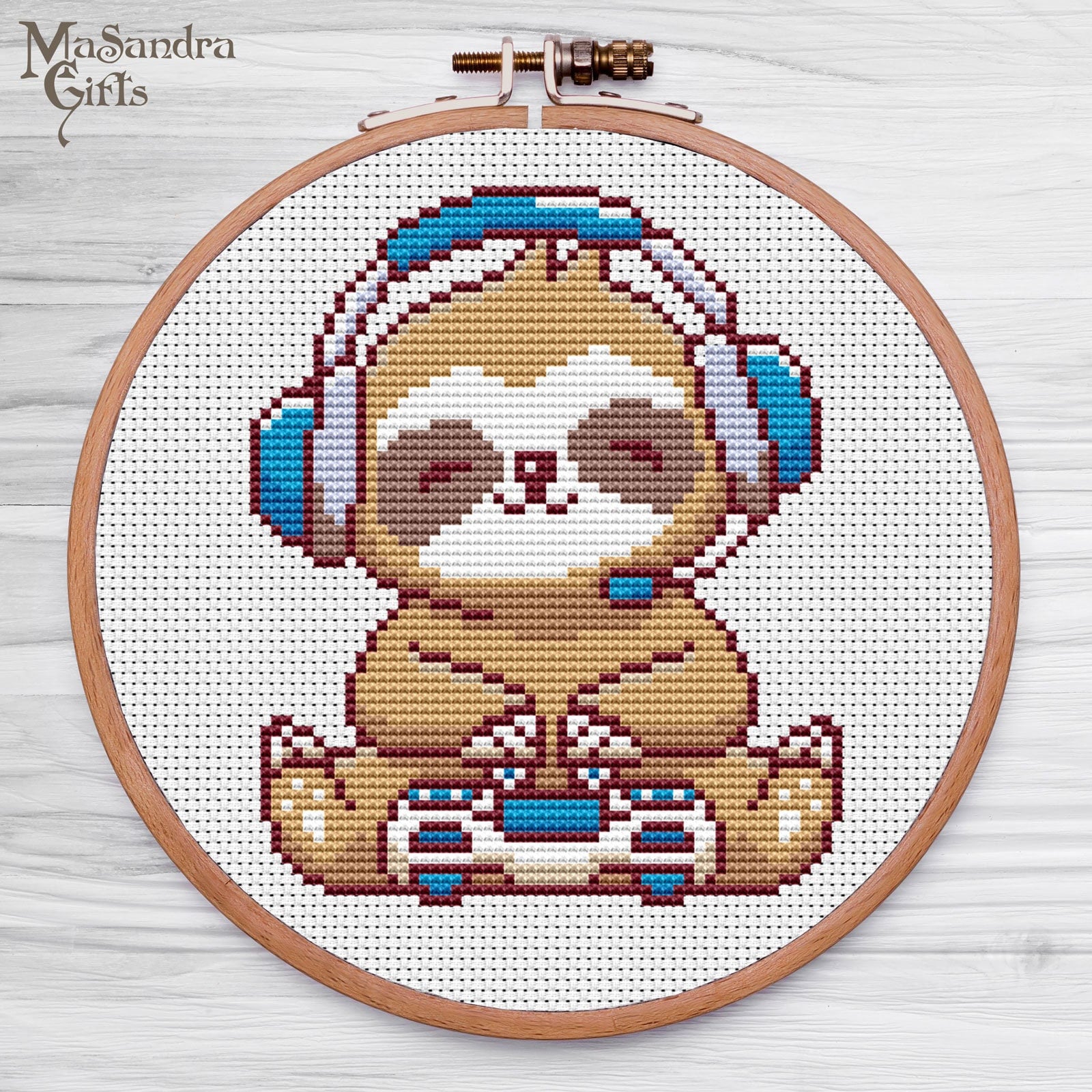 Kids Beginner Cross Stitch Kit, Happy Sloth Hanging from a Branch
