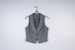 Striped Gray Vest Women Formal Fitted Romantic Waistcoat Classic One Button Size Medium