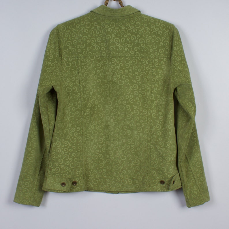 Pale Apple Green  Womens Jacket Green Corduroy Blazer  Long Sleeves Office Jacket Back to School Shirt Size Small