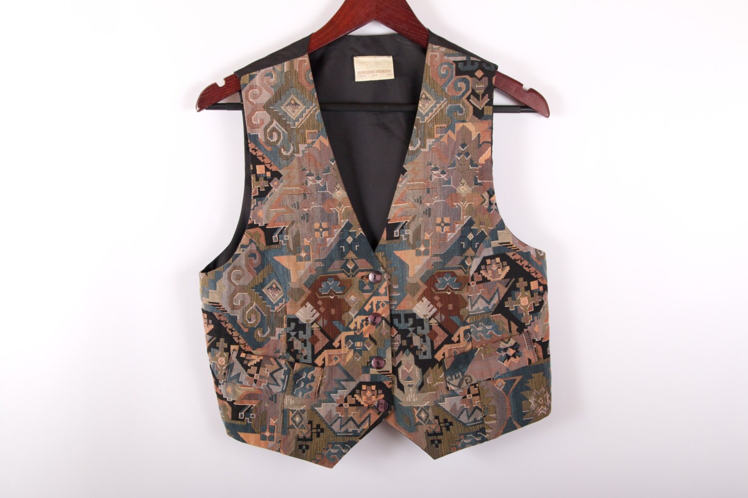 Colorfull Vest Tapestry Waistcoat Womens Vest Tribal Prints Etsy