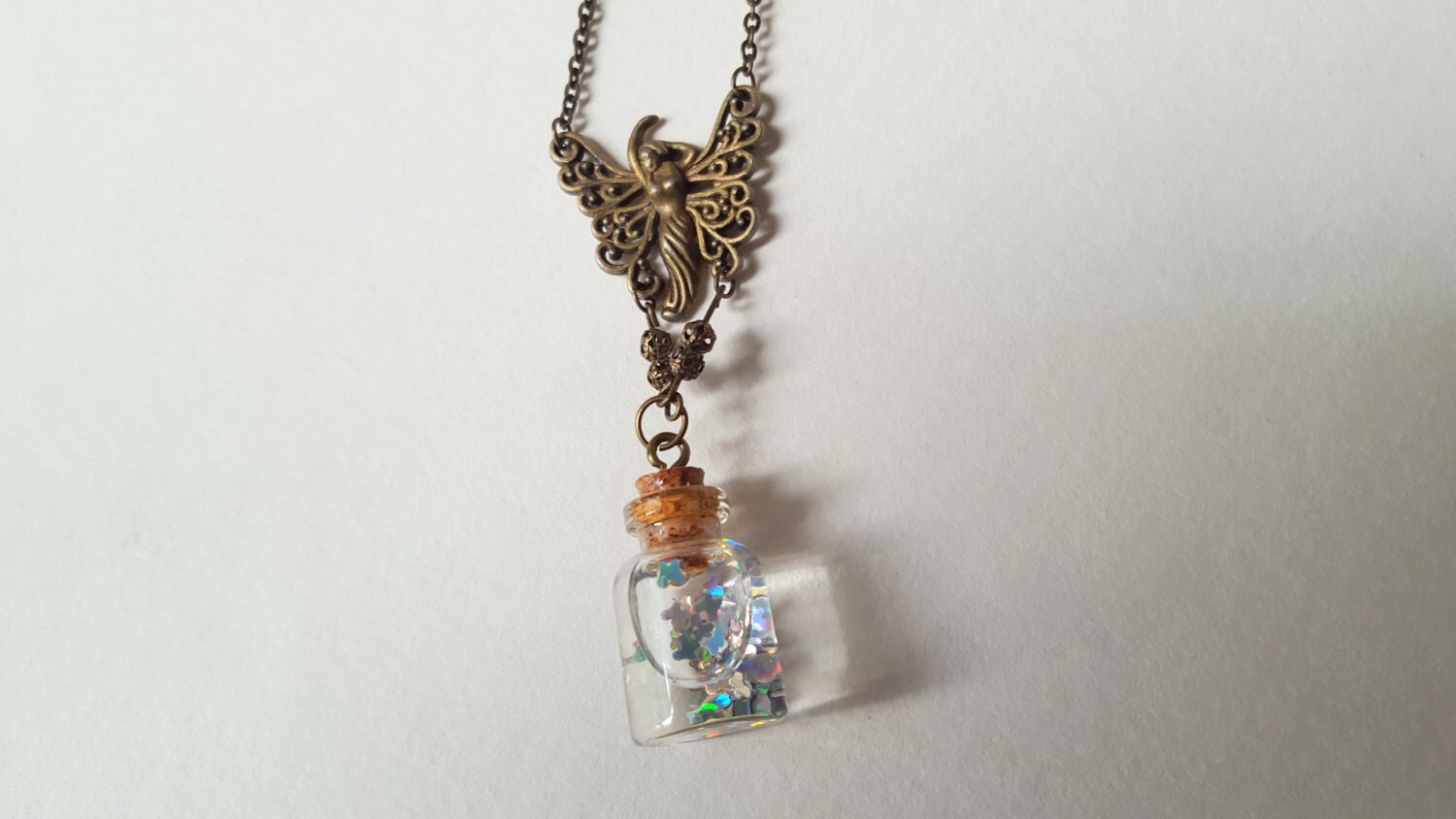 Cute Bottle Necklace Madame Butterfly 