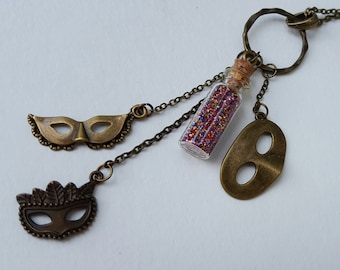 Mystery Necklace, Tiny Bottle Pendant, Mask Charms Pendant, Mystère Bottle Necklace, Cute Bottle Necklace, Gift for women, Christmas gift