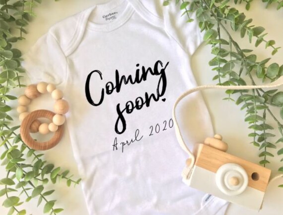 Coming Soon Onesie Baby Announcement Idea Pregnancy Etsy