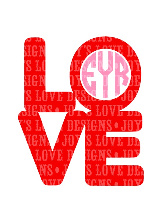 Download Items similar to Love Monogram Frame SVG and DXF Digital ...