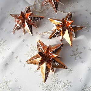 Maximalist Home Metallic Copper Paper Star Christmas Decoration Paper Star Copper Home Decor Rustic Christmas Copper Home Decor image 2