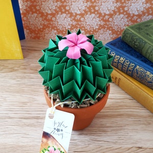 Origami Papier Kaktus Kakteen saftig Faux Haus Pflanze - bunte Home Decor Geschenk - Spaß Büro Schreibtisch Zubehör - 1. Jahrestagsgeschenk