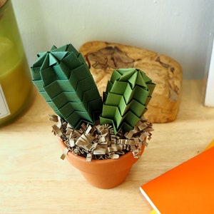 Cactus Succulent Origami Paper Faux Indoor House Plant - Arredamento geometrico per la casa - Fun Brother Gift