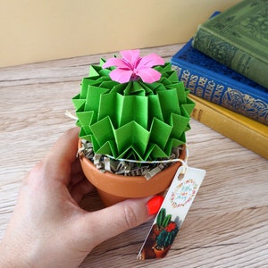 Paper Cactus Succulent Faux Flower House Plant Paper Anniversary Gift Colourful kitsch Home Decor image 1