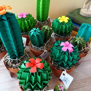 Paper Cactus Succulent Faux Flower House Plant Paper Anniversary Gift Colourful kitsch Home Decor image 7
