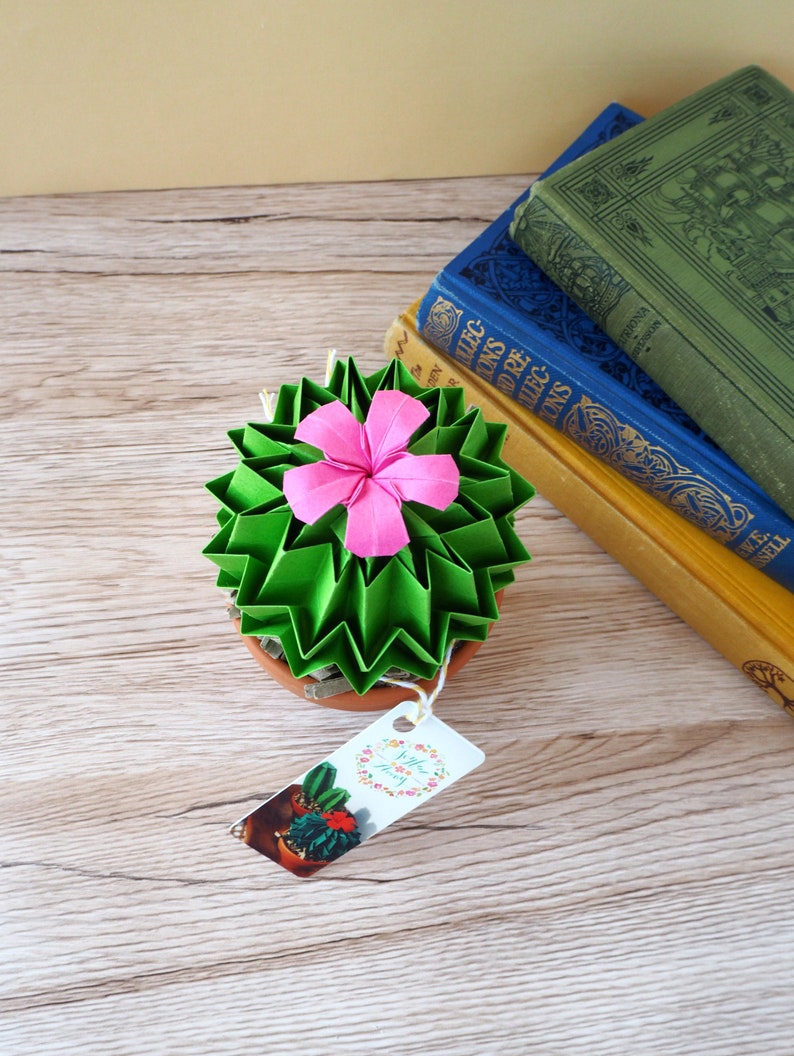 Paper Cactus Succulent Faux Flower House Plant Paper Anniversary Gift Colourful kitsch Home Decor image 2