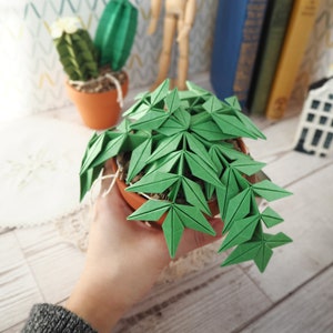 Origami Paper Faux Hanging Fern House Plant Crazy Plant Lady Plant Mum Gift image 2