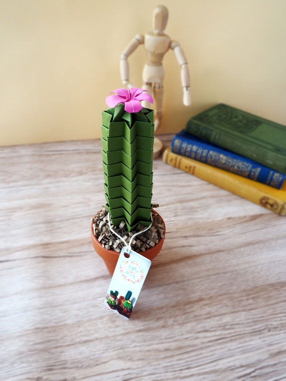 Cactus Origami Paper Office Plant Desk Accessories Office Etsy