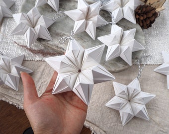 Scandinavian Minimalist White Paper Star Decoration - Sustainable Hygge Home Decor