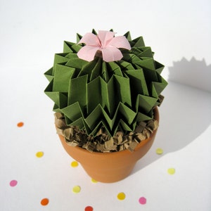 Vaso per piante di carta origami succulente con cactus finto - regalo di carta per l'anniversario - regalo per la mamma delle piante