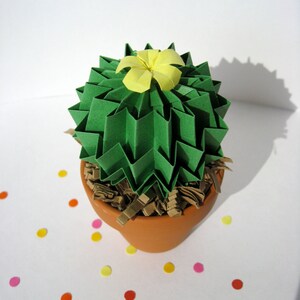 Faux Cactus Succulent Origami House Plant - Indie Office Decor - 1st Anniversary Gift - Thank you Gift