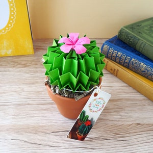 Paper Cactus Succulent Faux Flower House Plant Paper Anniversary Gift Colourful kitsch Home Decor image 3