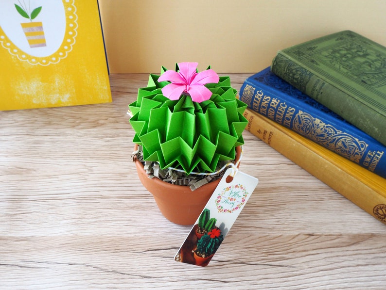 Paper Cactus Succulent Faux Flower House Plant Paper Anniversary Gift Colourful kitsch Home Decor image 3