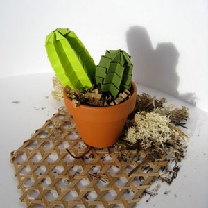 Faux Cactus Succulent Paper House Plant - Modern Office Decor - Cactus Cacti Gifts - Cactus Lovers - Coworker Gift - Fathers Day Gift