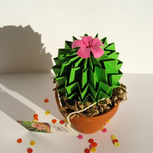 Paper Cactus Succulent Faux Flower House Plant Paper Anniversary Gift Colourful kitsch Home Decor image 4