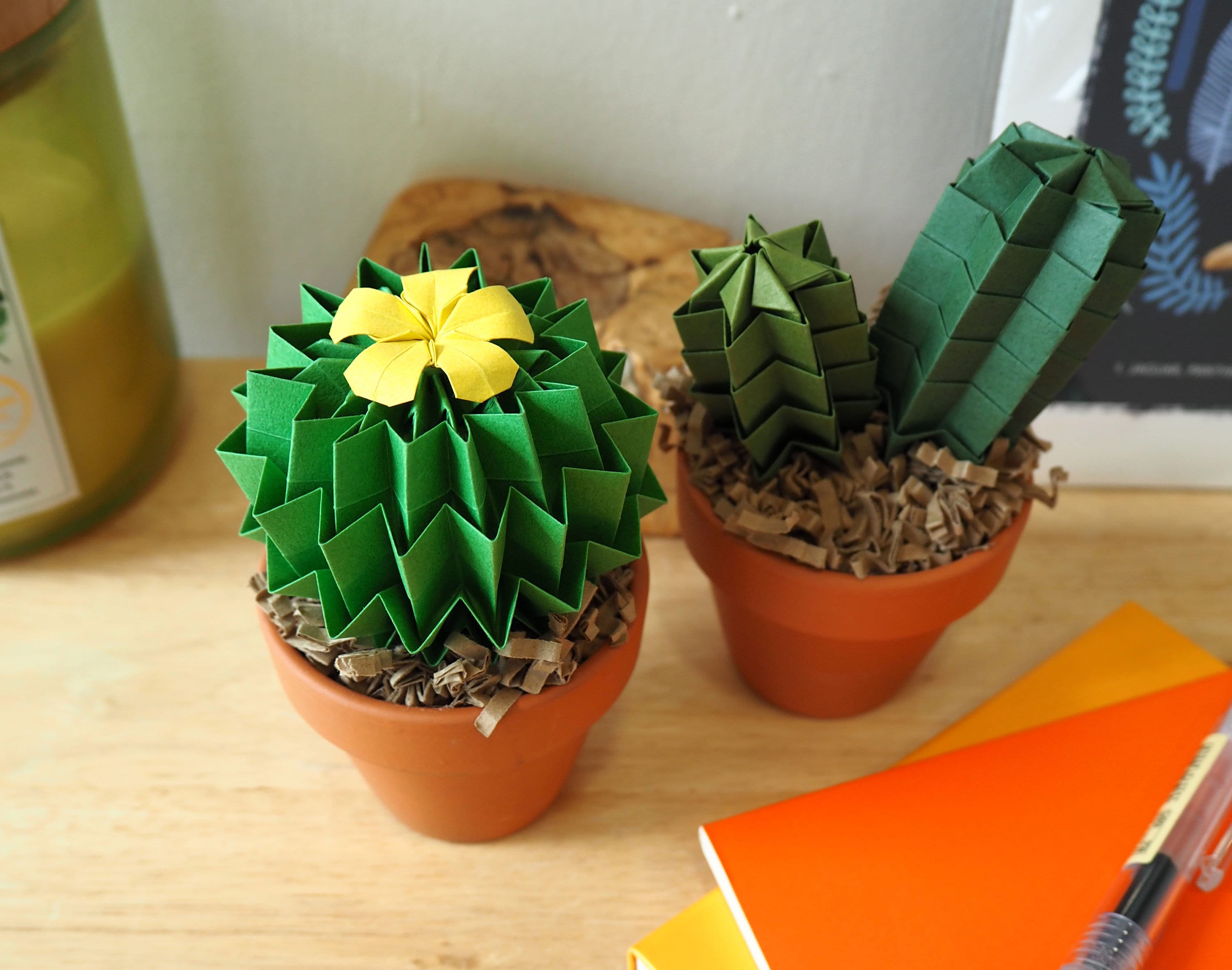 Cactus Succulent Origami Paper Faux Indoor House Plant Etsy
