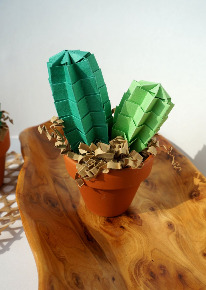 Origami Cactus Paper Indoor Plant Fun Desk Accessories | Etsy