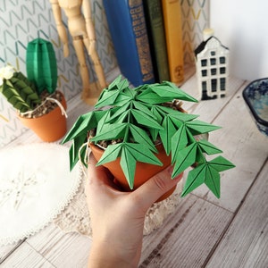 Origami Paper Faux Hanging Fern House Plant Crazy Plant Lady Plant Mum Gift image 4