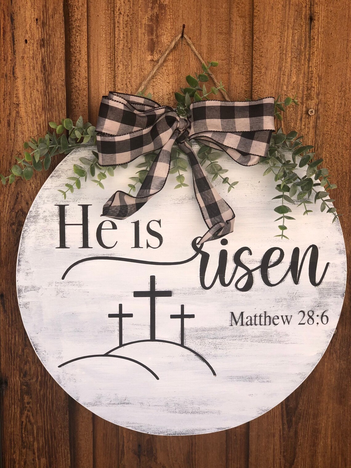 He is Risen Wood Wreath - Etsy