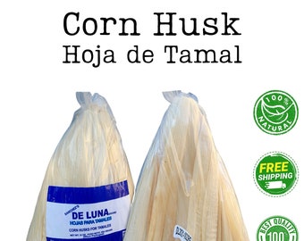 Corn Husk - Bulk 1-25lbs - Hoja de Tamal - Clean Husks for Tamales, Corn Dolls, Wreaths - Tamale Wrappers - Christmas Tamales - Holiday Food
