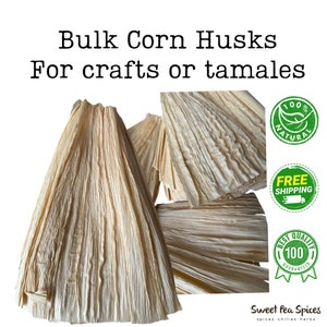 10lbs Corn Husk - Bulk  -Costal de 10 paquetes de 1 lb Hoja de Tamal - Husks for Tamales, Corn Dolls, Wreaths - De Luna - Restaurant Supply