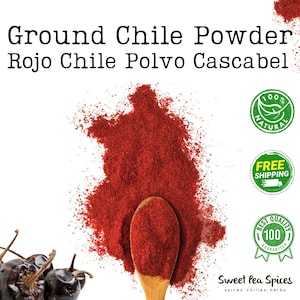 Ground Chile Powder All Sizes - Ground Cascabel Chile - Mexican Chile - Mexican Chile - Dried Peppers - Capsicum annuum - Rojo Chile Polvo
