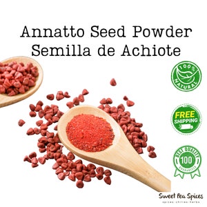 Annatto Seed Powder - Bulk Sizes -  Used in Soups, Stews, Sauces, Marinade- Achiote Molido - Bixa Orellana - Ground Achiote - Natural Dye
