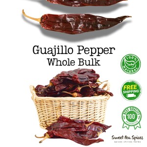 Bulk Guajillo Chili Pepper - Dried Guajillo Chile Seco - Salsa - Birria - Mole - Enchiladas - Spice Bomb - Dried Whole Guajillo Peppers