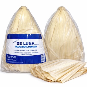 Corn Husks 24 lbs - Bulk - Husks for Tamales, Corn Dolls, Wreaths - Deluna Corn Husk - Restaurant -Hoja de Tamal - Dried Corn Husk Wrappers