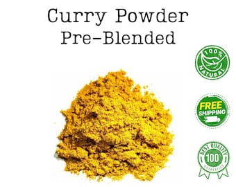 Curry Powder - Mild Yellow - Bulk Sizes - Vegan - Pre-Blended - Great for Marinades, Sauces, Stews. Perfect Seasoning for Cooked Vegetables