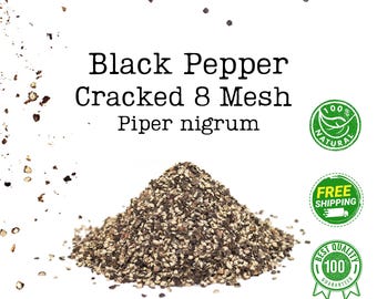Cracked Black Peppercorns 8 Mesh 1/4 Cracked Bulk - Piper nigrum - Wholesale Bulk Black Pepper - Meat Seasoning - Steak Seasoning
