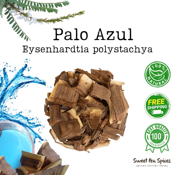 Organic Palo Azul - Bulk - Eysenhardtia Polystachya - Kidneywood - Blue Stick - Cyclolepis Genistoides - Non GMO -  Blue Fluorescent Tea