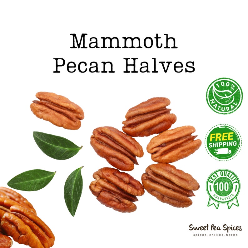 Pecan Halves Fancy Mammoth Pawnee Bulk Pecans Shelled Pecans Vegan