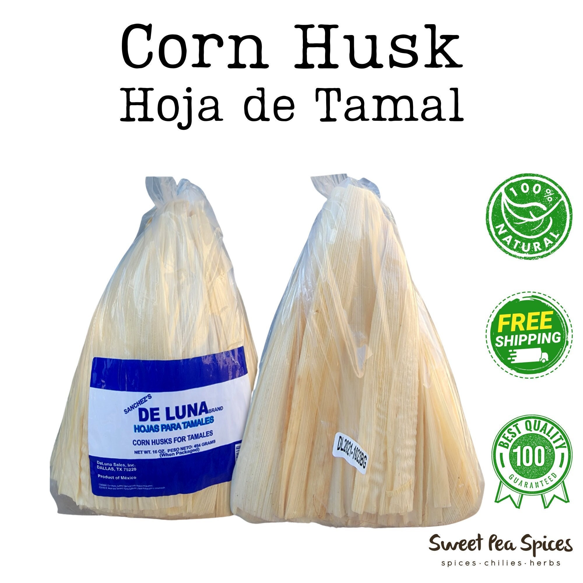 Natural & Premium Dried Corn Husk For Tamale Wrappers, 1 LB