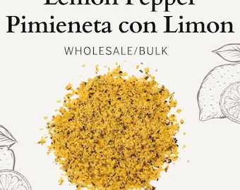 Lemon Pepper Seasoning Bulk - Pre-blended mixture of Lemon, Salt, & Coarse Black Pepper  - Pimienta Limon - Lemon Pepper Wing Seasoning