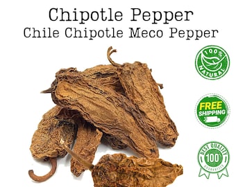 Dried Chipotle Meco Chili Peppers - Organic - Bulk - Chile Chipotle Seco - Restaurant Supply - Hot Sauce - Salsa - Smokey, Fresh and Tangy.