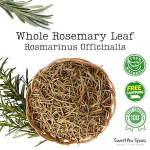 Organic Rosemary Leaf Whole - Bulk -  Rosmarinus Officinalis - Romero Entero - Fragrant Rosemary for Cooking, Serums and Infusions