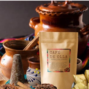 Cafe de Olla Kit - Organic Medium Roast Coffee with Whole Spices & Piloncillo - Coffee Gift Set - White Elephant - Teacher Gift