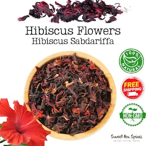 Dried Hibiscus Blooms - Bulk - Flor de Jamaica -  Organic - Wholesale Hibiscus Tea  - Agua de Jamaica - Hibiscus sabdariffa L - Sorrel Tea