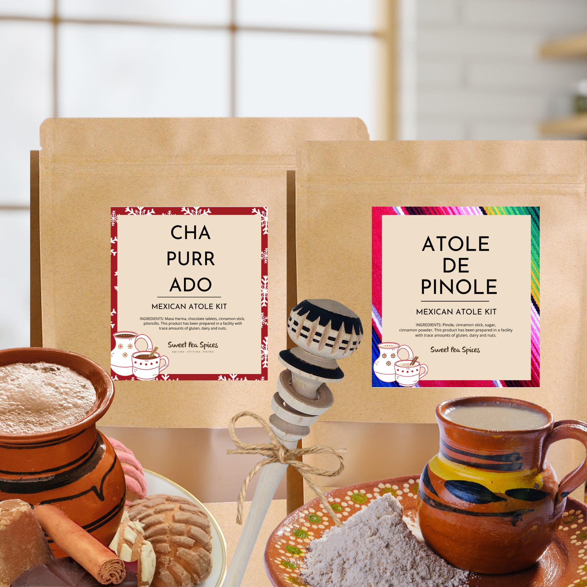 Atole and churro dolls sales