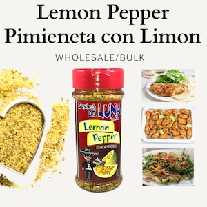 Lemon Pepper Seasoning 6 oz - Pimieneta con Limon - Grilling Spices - Deluna - Great on Chicken and Fish