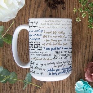 Jane Austen Mug -Jane Austen Gifts - Jane Austen Quotes mug - Microwave and Dishwasher Safe Mugs