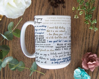 Jane Austen Mug -Jane Austen Gifts - Jane Austen Quotes mug - Microwave and Dishwasher Safe Mugs